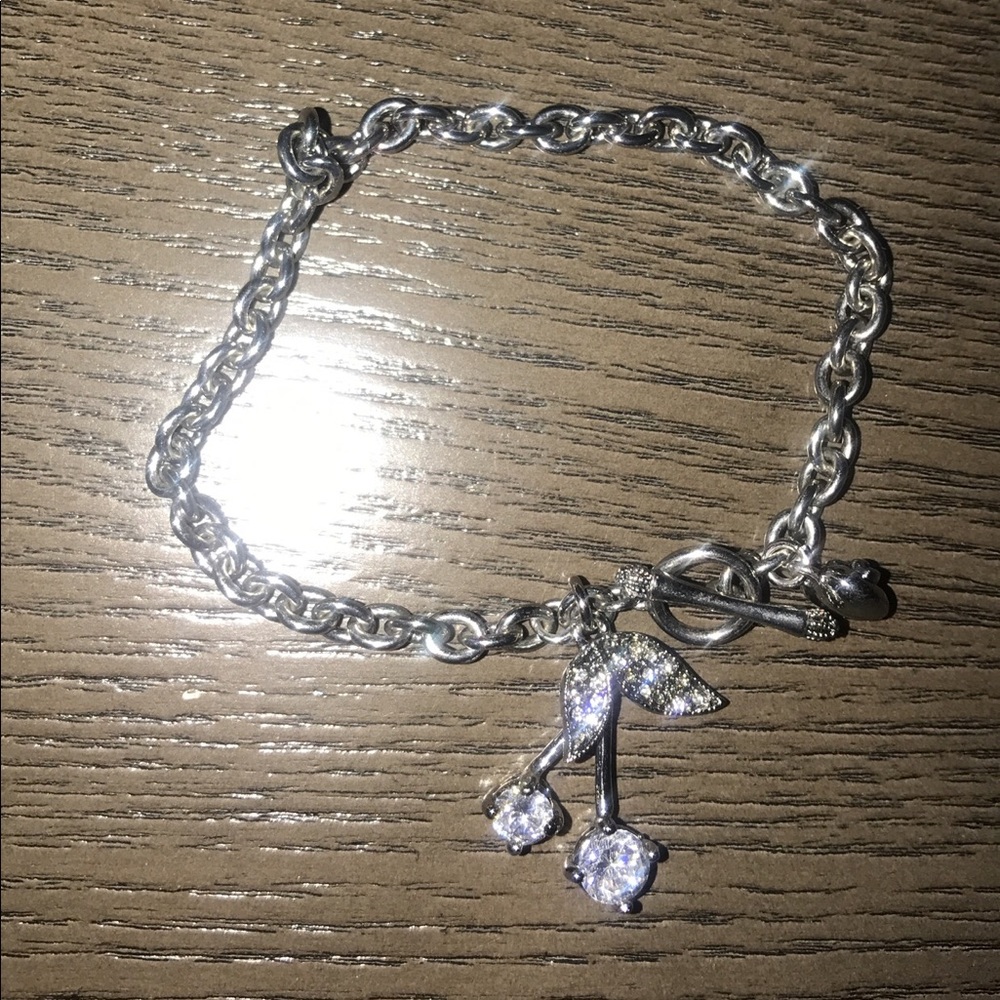 Silver Juicy Couture cherry charm bracelet